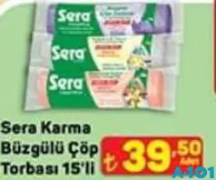 SERA KARMA BÜZGÜLÜ ÇÖP TORBASI 15'Lİ fiyat ve kampanya bilgisi